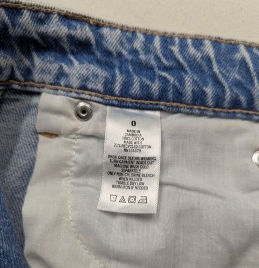 Aeropostale Vintage High Rise Shorty Shorts 4 Distressed Denim Cutoff Y2K Blue - Picture 7 of 9